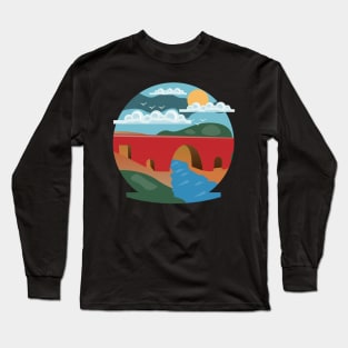 Moroccan Cities illustration, best gift for morocco lovers Long Sleeve T-Shirt